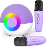 2x Wireless Microphones Portable Bluetooth Speaker Purple